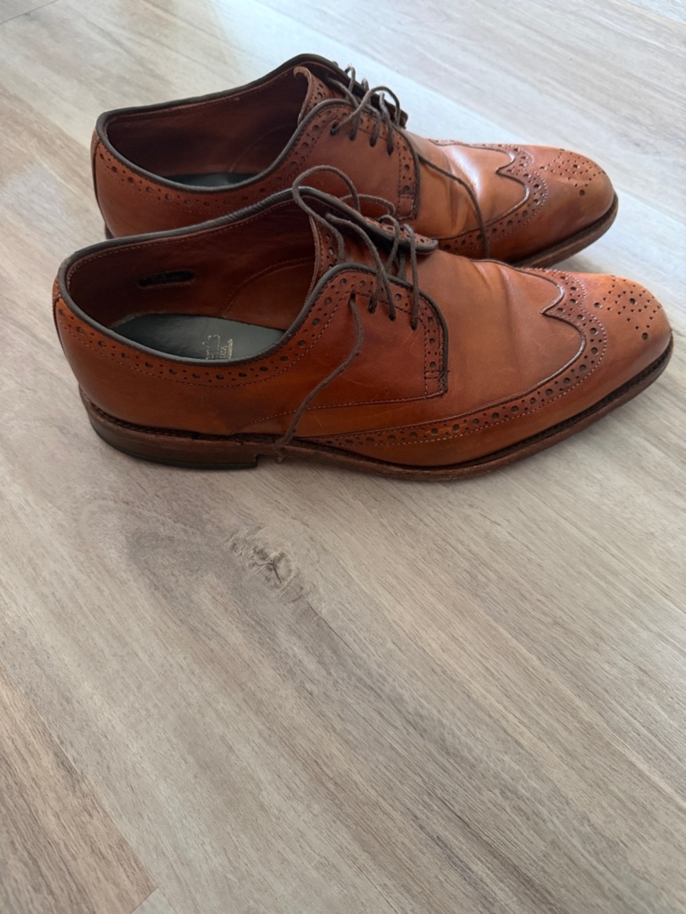 Allen Edmonds brown bel air wingtip shoes size 7.5 EEE wide